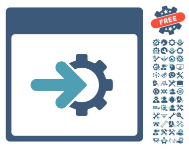 COG Tümleştirme takvim sayfası vektör simge Bonus ile