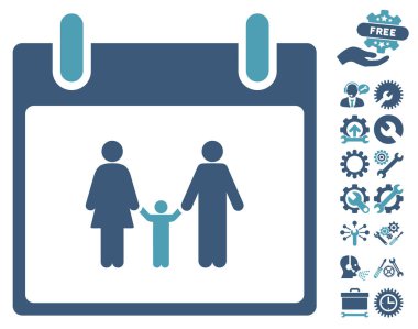 Bonus ile aile takvimi gün vektör simgesi