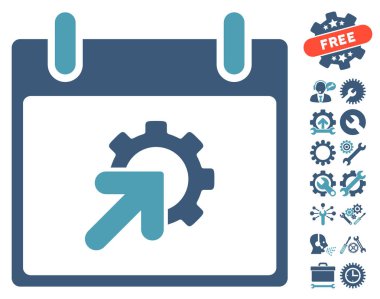 Bonus ile dişli Tümleştirme takvim gün vektör simgesi