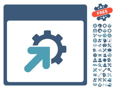 Entegrasyon takvim sayfası vektör simge Bonus ile dişli