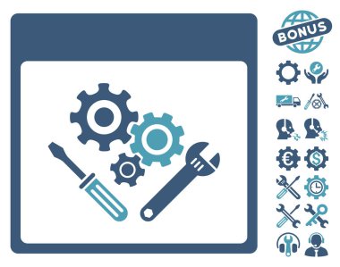 Vites araçlar ile Bonus sayfa vektör simge takvim