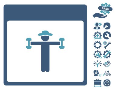 Beyefendi Fitness takvim sayfası vektör simge Bonus ile