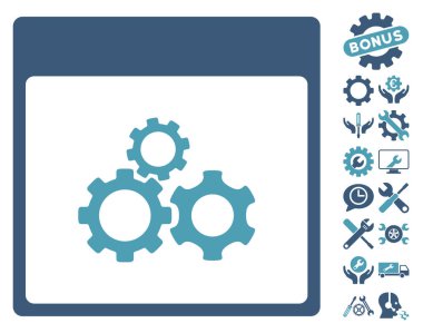 Mekanik vites ile Bonus sayfa vektör simge takvim