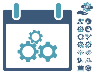 Bonus ile Mekanik vites takvim gün vektör simgesi