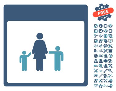 Bonus ile anne takvim sayfası vektör simgesi