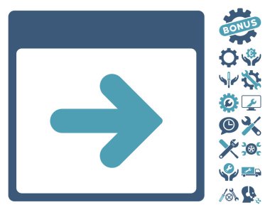 Bonus ile sonraki takvim gün vektör simgesi