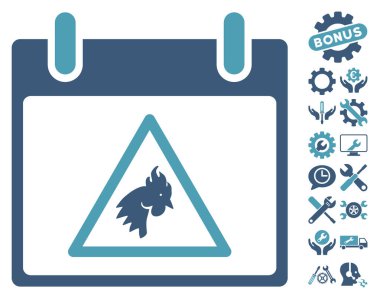 Takvim gün vektör simge Bonus ile uyarı horoz