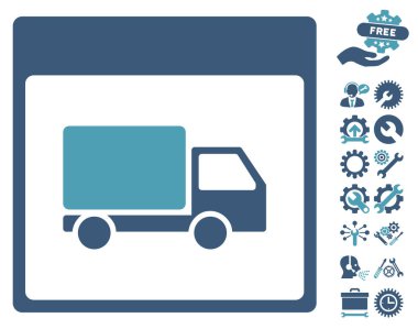 Sevk irsaliyesi kamyon takvim sayfası vektör simge Bonus ile