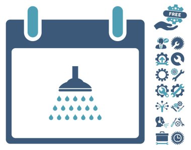 Bonus ile duş takvim gün vektör simgesi