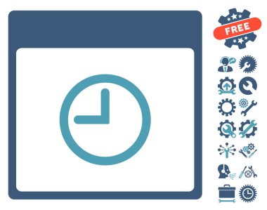 Saat takvim sayfası vektör simge Bonus ile