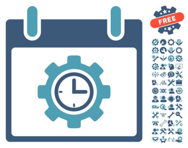 Bonus ile zaman dişli takvim gün vektör simgesi