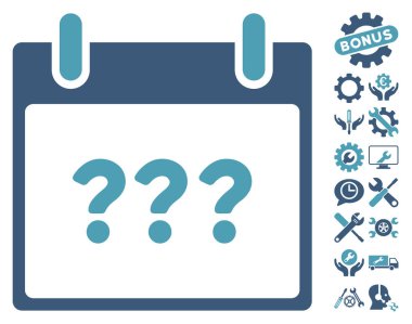 Bonus ile bilinmeyen gün takvim sayfası vektör simgesi