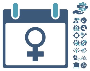 Bonus ile Venüs kadın sembol takvim gün vektör simgesi