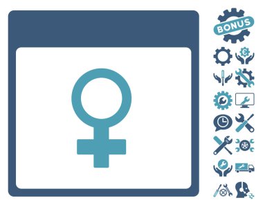 Venüs kadın sembol takvim sayfası vektör simge Bonus ile