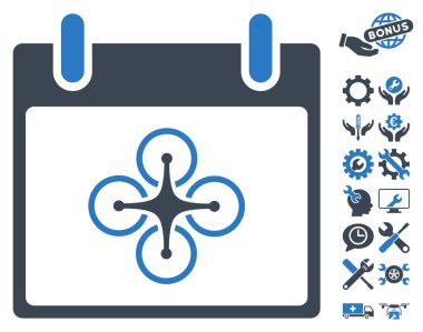 Bonus ile Airdrone takvim gün vektör simgesi