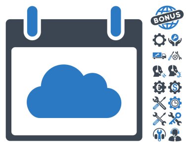 Bonus ile bulut takvim gün vektör simgesi