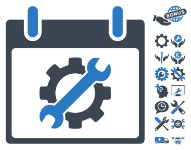 Yapılandırma araçları takvim gün vektör simge Bonus ile