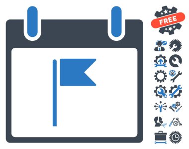 Bayrak takvim gün vektör simgesi Bonus ile