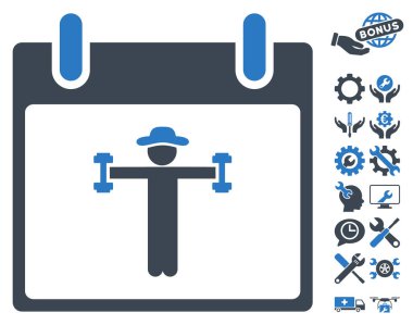 Bonus ile fitness takvim gün vektör simgesi