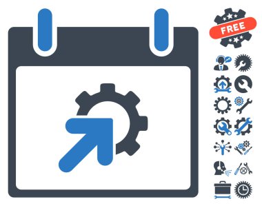 Bonus ile dişli Tümleştirme takvim gün vektör simgesi