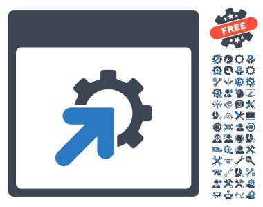 Entegrasyon takvim sayfası vektör simge Bonus ile dişli