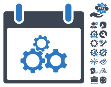 Bonus ile Mekanik vites takvim gün vektör simgesi