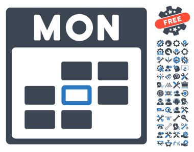 Bonus ile Pazartesi takvim kılavuz vektör simgesi