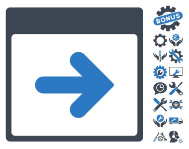 Bonus ile sonraki takvim gün vektör simgesi