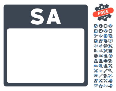 Cumartesi Bonus ile sayfa vektör simge takvim