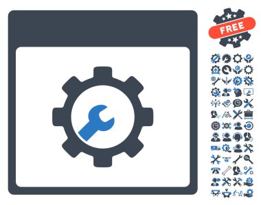 Kur takvim sayfası vektör simge Bonus ile araçları