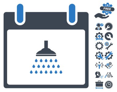 Bonus ile duş takvim gün vektör simgesi