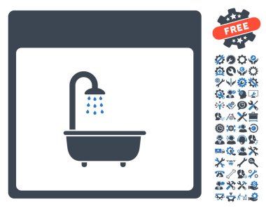 Bonus ile duş takvim sayfası vektör simgesi