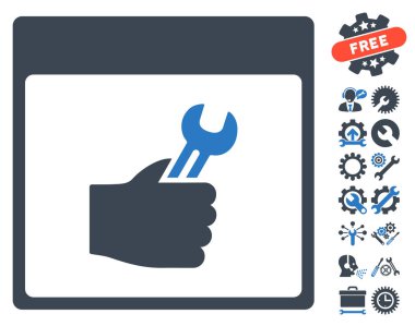 Anahtar hizmet el takvim sayfası vektör simgesini Bonus ile