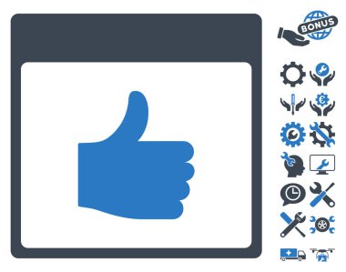 Takvim sayfası vektör simge Bonus ile yukarı başparmak