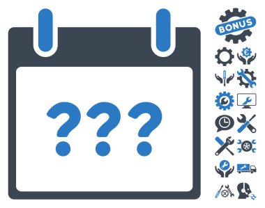 Bonus ile bilinmeyen gün takvim sayfası vektör simgesi