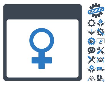 Venüs kadın sembol takvim sayfası vektör simge Bonus ile