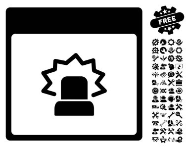 Bonus ile uyarı takvim sayfası vektör simgesi