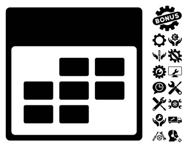 Bonus ile takvim ayı kılavuz vektör simgesi