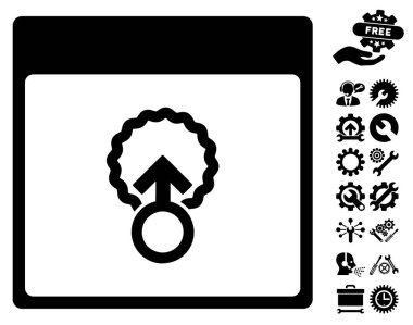 Hücre penetrasyon takvim sayfası vektör simgesi Bonus ile