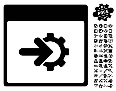 COG Tümleştirme takvim sayfası vektör simge Bonus ile