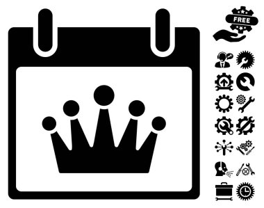 Bonus ile taç takvim gün vektör simgesi
