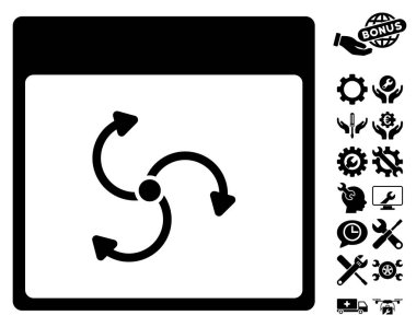 Bonus ile Siklon takvim sayfası vektör simgesi