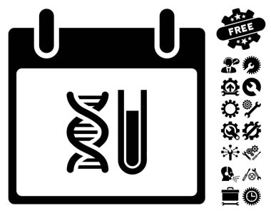 Bonus ile DNA analizi takvim gün vektör simgesi