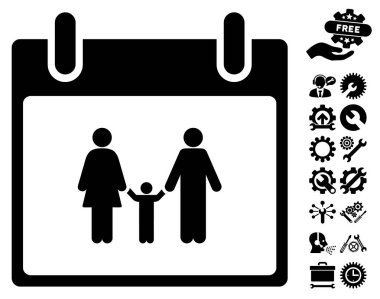 Bonus ile aile takvimi gün vektör simgesi