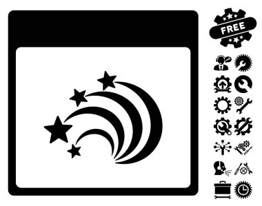 Festival Fireworks ile Bonus sayfa vektör simge takvim