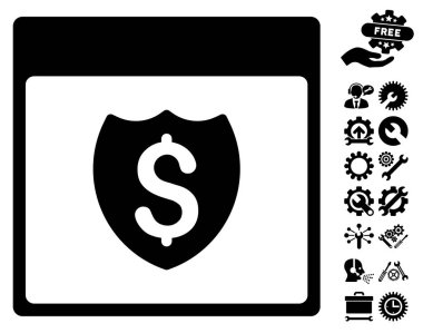 Mali kalkan takvim sayfası vektör simgesi Bonus ile