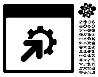 Entegrasyon takvim sayfası vektör simge Bonus ile dişli