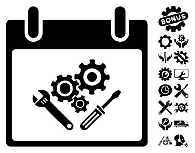 Araç Araçlar takvim gün vektör simgesi Bonus ile