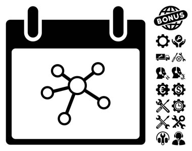 Bonus ile bağlantıları takvim gün vektör simgesi