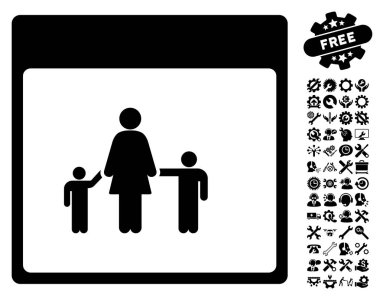 Bonus ile anne takvim sayfası vektör simgesi